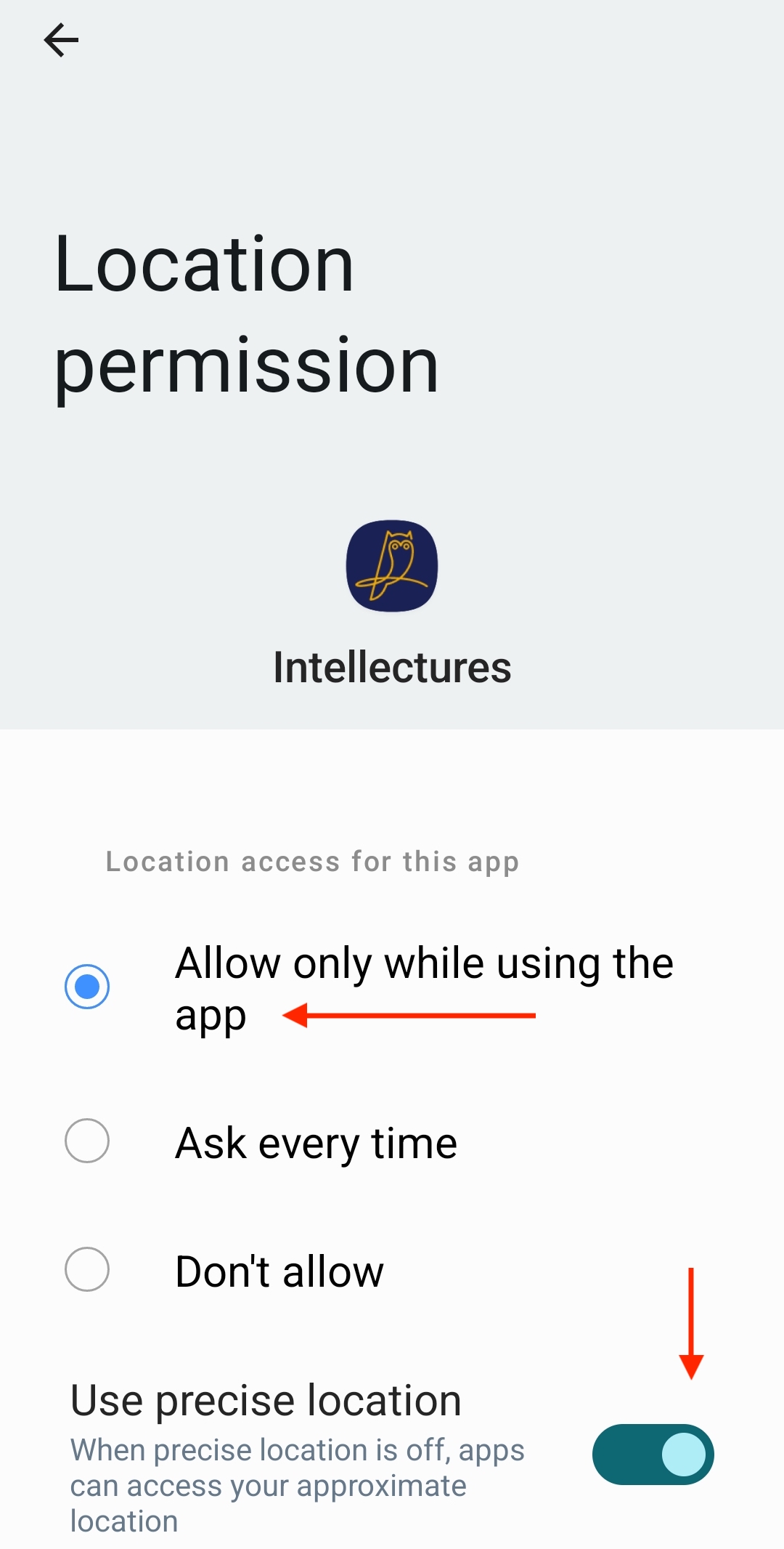 Android-Intelecures-allow-location-sharing