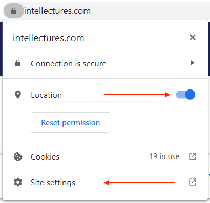 Chrome-allow-location-sharing