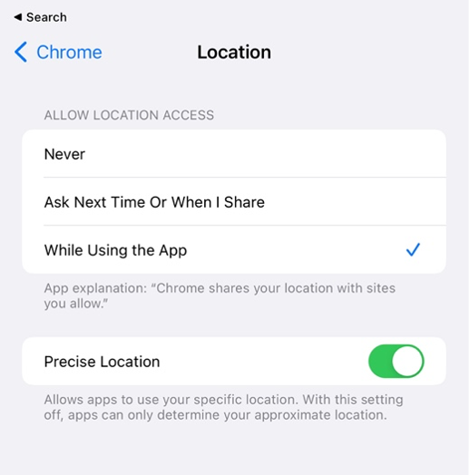 iOS-Chrome-allow-location-sharing